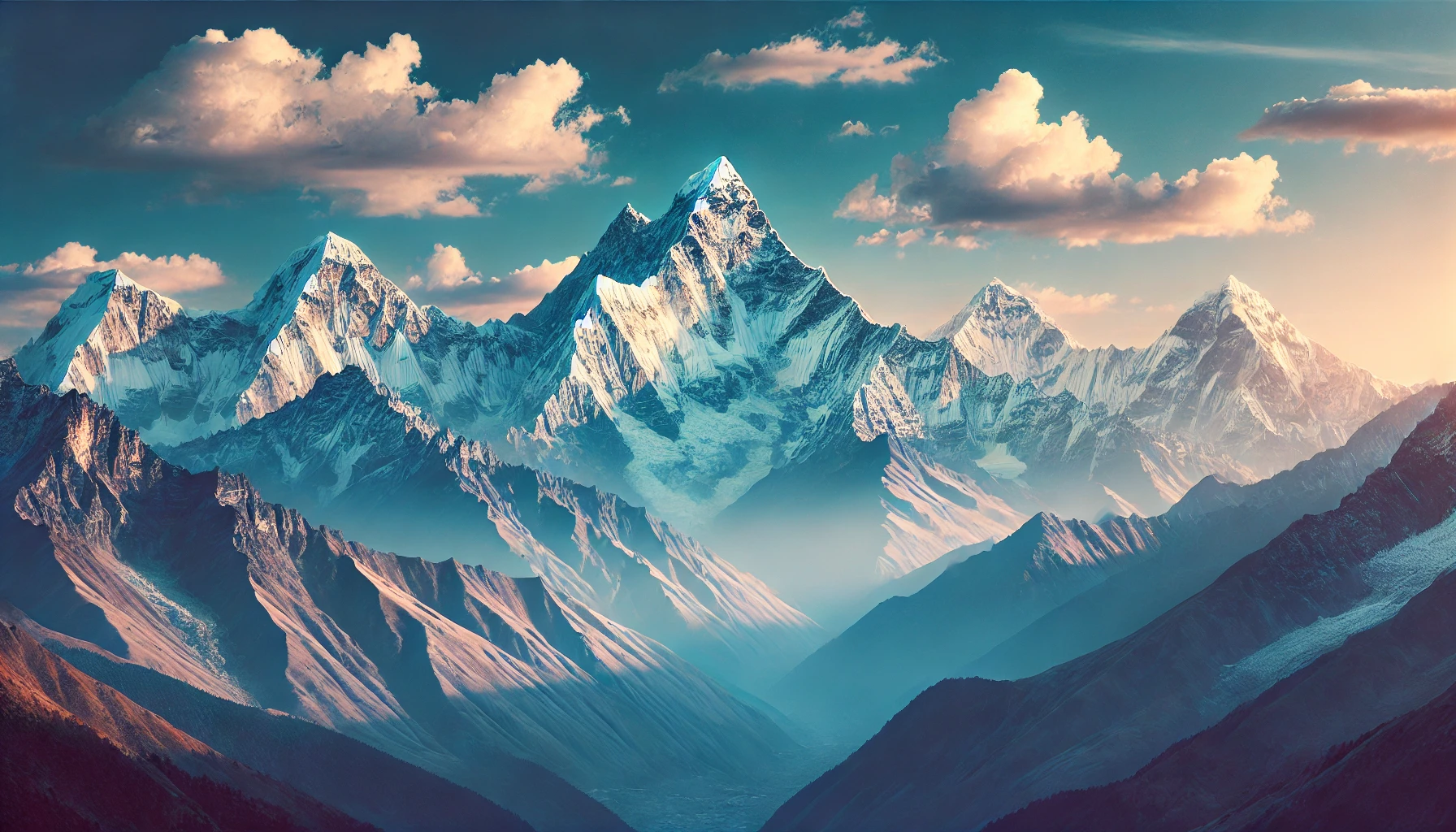 Majestic Himalayas mountain range in Nepal